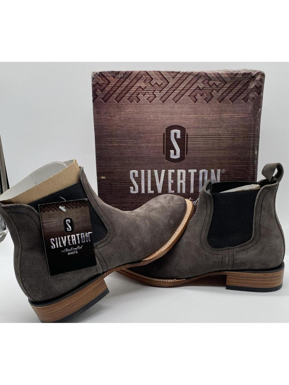 Men Genuine Leather Kingston Suede Square Toe Gray Handcrafted Short Boots Sz 9